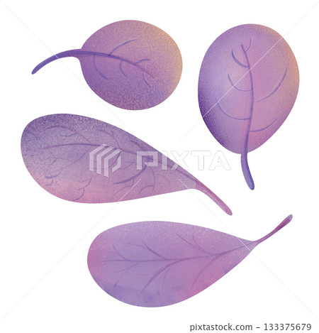 Watercolor autumn leaves set in soft purple, lavender and pink hues. Cute fall foliage illustration for nursery decor, kids stationery, scrapbooking, fabric design, greeting cards, planner stickers Watercolor autumn leaves set in soft purple, lavender and pink hues. Cute fall foliage illustration for nursery decor, kids stationery, scrapbooking, fabric design, greeting cards, planner stickers 133375679