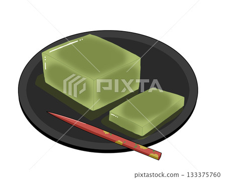 抹茶羊羹的插畫(抹茶甜點 15) 抹茶羊羹的插畫(抹茶甜點 15) 133375760