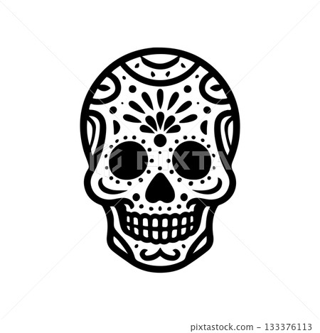 Illustration of mexican sugar skull. Day of the dead. Dia de los muertos. Vector illustration Illustration of mexican sugar skull. Day of the dead. Dia de los muertos. Vector illustration 133376113