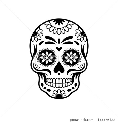 Illustration of mexican sugar skull. Day of the dead. Dia de los muertos. Vector illustration Illustration of mexican sugar skull. Day of the dead. Dia de los muertos. Vector illustration 133376188