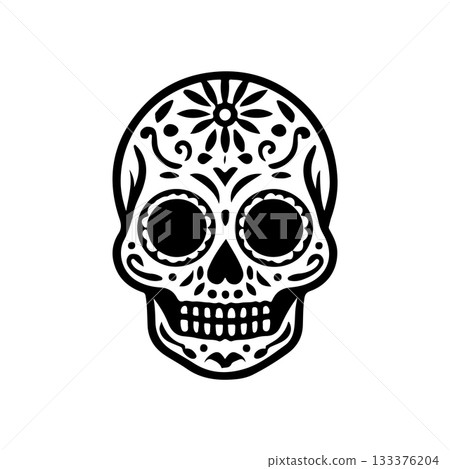 Illustration of mexican sugar skull. Day of the dead. Dia de los muertos. Vector illustration Illustration of mexican sugar skull. Day of the dead. Dia de los muertos. Vector illustration 133376204