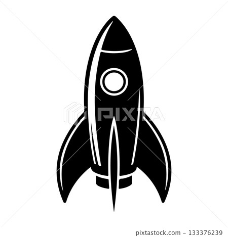 Space rocket icon. Design element for logo, label, emblem, sign, brand mark. Vector illustration. Space rocket icon. Design element for logo, label, emblem, sign, brand mark. Vector illustration. 133376239