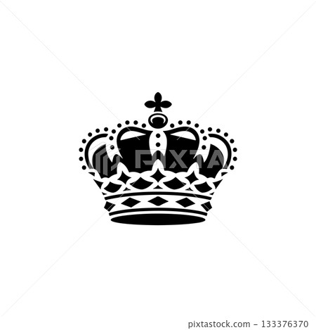 Illustration of king crown in monochrome style. Design element for logo, emblem, sign, poster, t shirt. Vector illustration Illustration of king crown in monochrome style. Design element for logo, emblem, sign, poster, t shirt. Vector illustration 133376370