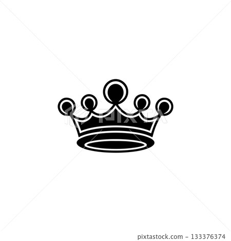Illustration of king crown in monochrome style. Design element for logo, emblem, sign, poster, t shirt. Vector illustration 133376374