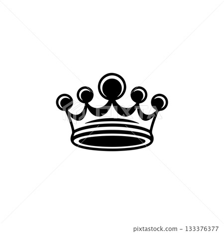 Illustration of king crown in monochrome style. Design element for logo, emblem, sign, poster, t shirt. Vector illustration Illustration of king crown in monochrome style. Design element for logo, emblem, sign, poster, t shirt. Vector illustration 133376377
