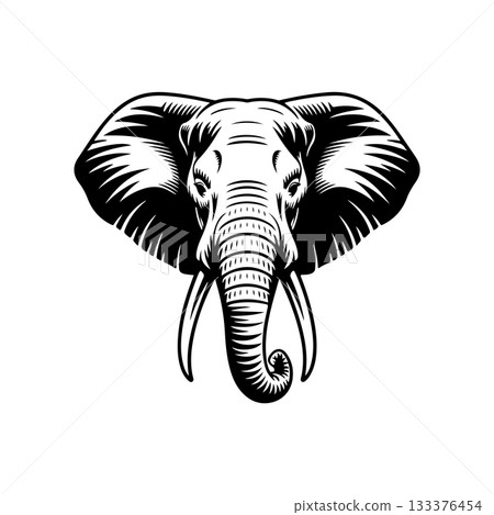 Illustration of Elephant head. Design element for logo, sign, poster, emblem. Vector illustration Illustration of Elephant head. Design element for logo, sign, poster, emblem. Vector illustration 133376454