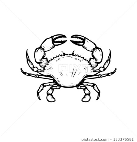 Crab icon isolated on white background. Design elements for logo, label, emblem, sign. Vector illustration 133376591