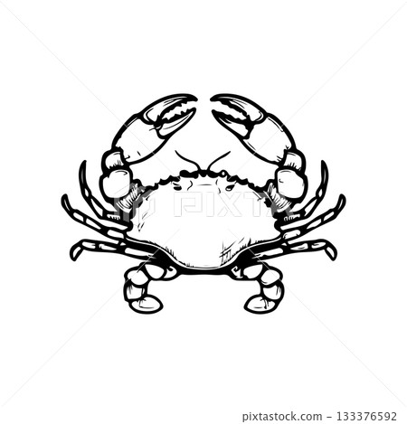 Crab icon isolated on white background. Design elements for logo, label, emblem, sign. Vector illustration 133376592