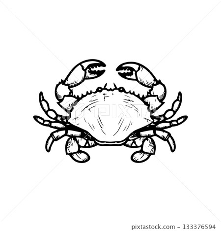 Crab icon isolated on white background. Design elements for logo, label, emblem, sign. Vector illustration 133376594