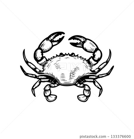 Crab icon isolated on white background. Design elements for logo, label, emblem, sign. Vector illustration Crab icon isolated on white background. Design elements for logo, label, emblem, sign. Vector illustration 133376600