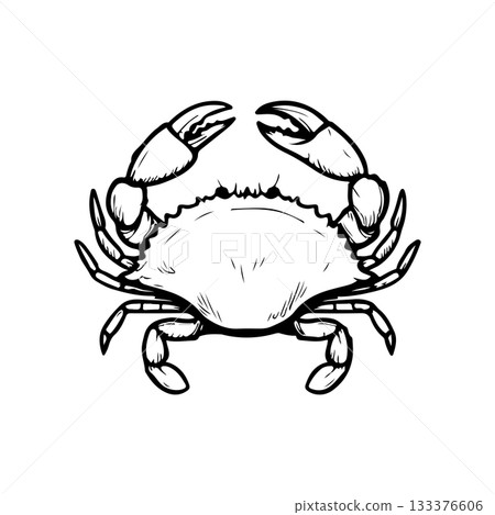 Crab icon isolated on white background. Design elements for logo, label, emblem, sign. Vector illustration 133376606