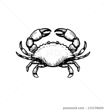 Crab icon isolated on white background. Design elements for logo, label, emblem, sign. Vector illustration 133376609