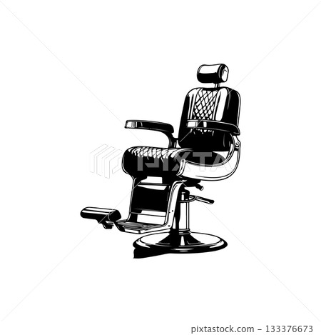 Barber chair illustration on white background. Design element for poster, emblem, sign, badge. Vector illustration 133376673