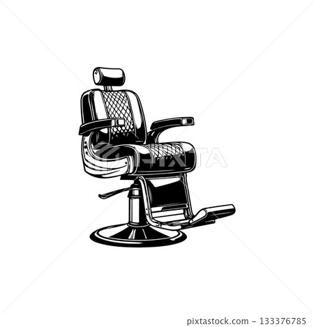 Barber chair illustration on white background. Design element for poster, emblem, sign, badge. Vector illustration Barber chair illustration on white background. Design element for poster, emblem, sign, badge. Vector illustration 133376785