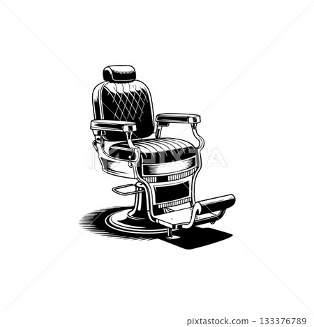 Barber chair illustration on white background. Design element for poster, emblem, sign, badge. Vector illustration Barber chair illustration on white background. Design element for poster, emblem, sign, badge. Vector illustration 133376789
