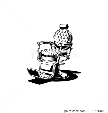 Barber chair illustration on white background. Design element for poster, emblem, sign, badge. Vector illustration Barber chair illustration on white background. Design element for poster, emblem, sign, badge. Vector illustration 133376802