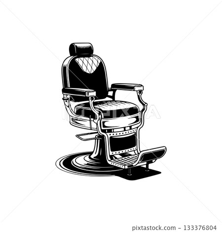 Barber chair illustration on white background. Design element for poster, emblem, sign, badge. Vector illustration Barber chair illustration on white background. Design element for poster, emblem, sign, badge. Vector illustration 133376804