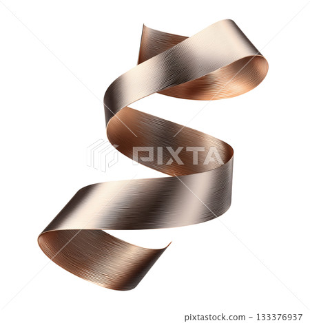 Elegant Golden Ribbon Decoration Suitable for Various Celebrations and Crafts. 133376937