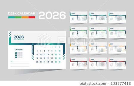 2026 desk vector calendar design 2026 desk vector calendar design 133377418