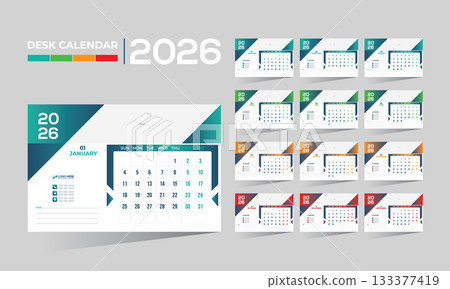2026 desk vector calendar design 2026 desk vector calendar design 133377419