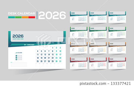 2026 desk vector calendar design 2026 desk vector calendar design 133377421