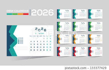 2026 desk vector calendar design 2026 desk vector calendar design 133377429