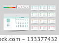 2026 desk vector calendar design 133377432