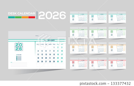 2026 desk vector calendar design 2026 desk vector calendar design 133377432