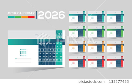 2026 desk vector calendar design 133377433