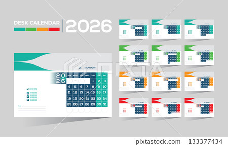 2026 desk vector calendar design 2026 desk vector calendar design 133377434