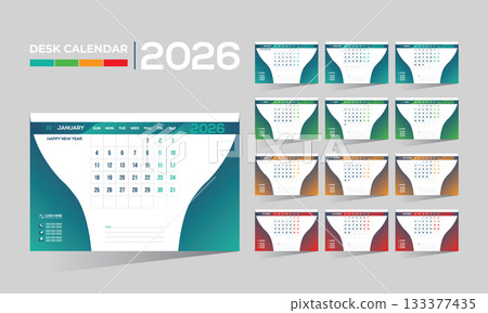 2026 desk vector calendar design 133377435
