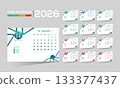 2026 desk vector calendar design 133377437