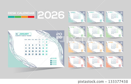 2026 desk vector calendar design 2026 desk vector calendar design 133377438