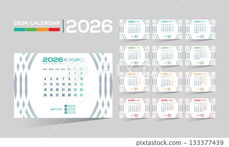 2026 desk vector calendar design 2026 desk vector calendar design 133377439