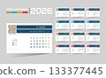 2026 desk vector calendar design 133377445