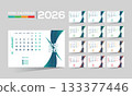 2026 desk vector calendar design 133377446