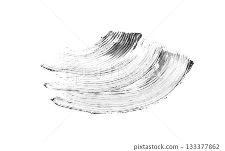 Mascara brush stroke isolated. Black eyelash makeup smudge Mascara brush stroke isolated. Black eyelash makeup smudge 133377862