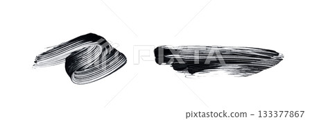 Mascara brush stroke isolated. Black eyelash makeup smudge Mascara brush stroke isolated. Black eyelash makeup smudge 133377867