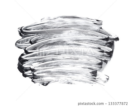Mascara brush stroke isolated. Black eyelash makeup smudge Mascara brush stroke isolated. Black eyelash makeup smudge 133377872
