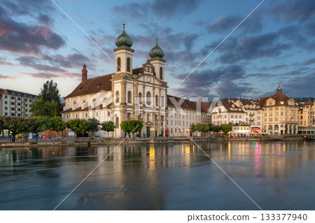 Baroque style Jesuit Church in Lucerne Baroque style Jesuit Church in Lucerne 133377940