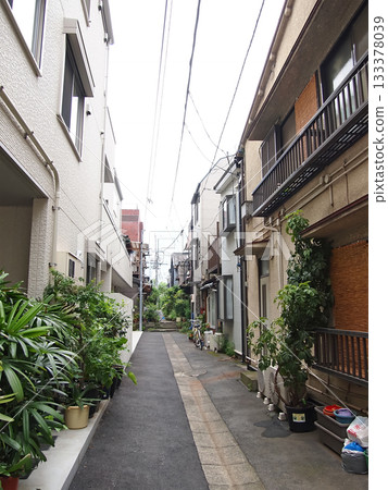 A narrow alleyway in downtown Tokyo. A retro Showa-era streetscape. 133378039