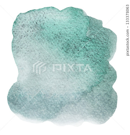 Watercolor green spot, single hand painted Abstract isolated element for wedding and party design 133378063