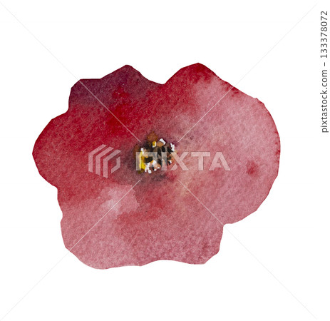 Watercolor bright red poppy wild flower isolated illustration, floral wedding and greeting element Watercolor bright red poppy wild flower isolated illustration, floral wedding and greeting element 133378072