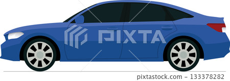 Sports sedan flat side view 133378282