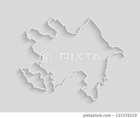 Vector map of Azerbaijan, abstract inner shadow 133378529