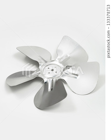 Metal fan blades on a white background. 133378713