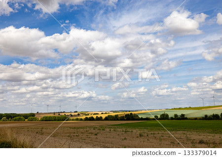 Epernay, Marne, Grand-Est, France, August, 28th, 2025, Champagne Area, Vast agricultural land 133379014