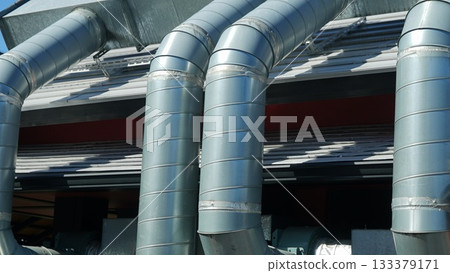 exhaust pipes outside the building exhaust pipes outside the building 133379171