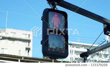 Pedestrian Red traffic lights at Japanese crosswalks Pedestrian Red traffic lights at Japanese crosswalks 133379209