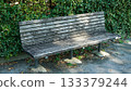 Wooden bench in Japanese outdoor park 133379244